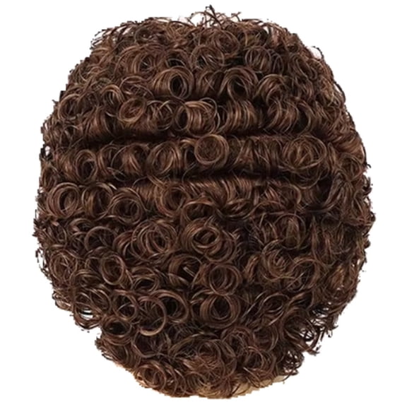 Jiibva Men's Curly Wool Headpiece - Adjustable Retro Afro Style Cap for Theme Parties