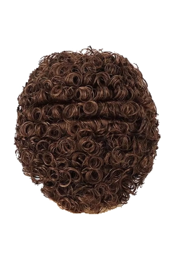Men's Curly Wool Headpiece - Adjustable Retro Afro Style Cap for Theme Parties