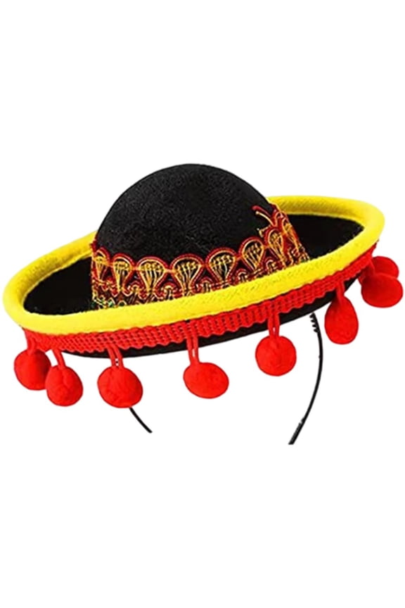 Mexican Mini Small Hat Hair Hoop Cute Sombrero Hat Hair Hoop Mexican Festival Headdress Performance Props for Party Supplies