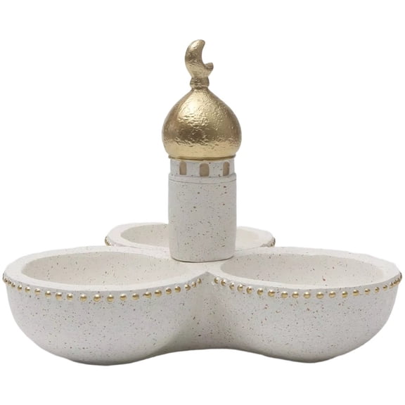Jiibva Middle Eastern Style Resin 3-Bowl Storage Decorative Figurine, Living Room Display Decor, 1 Pc