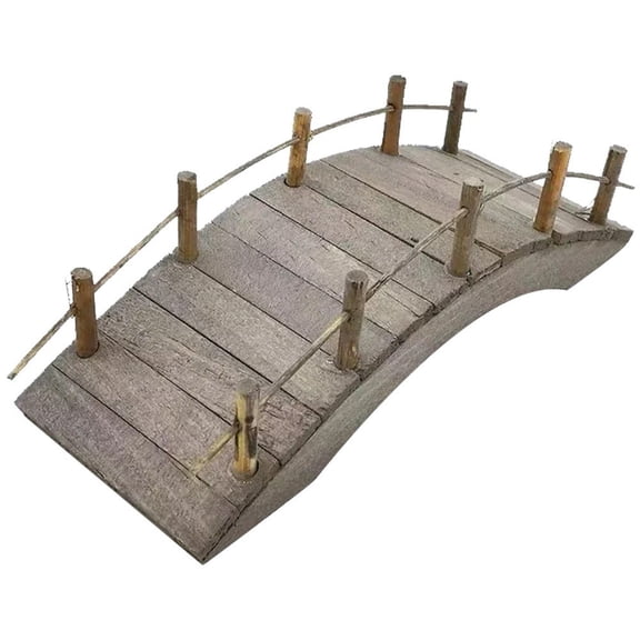 Jiibva Mini Wooden Arch Bridge Doll House Wooden Bridge 1: 12 Artificial Arch Bridge Mini Garden Accessories Miniature Garden Accessories Wooden Bridge for Glass Statue Micro Scene