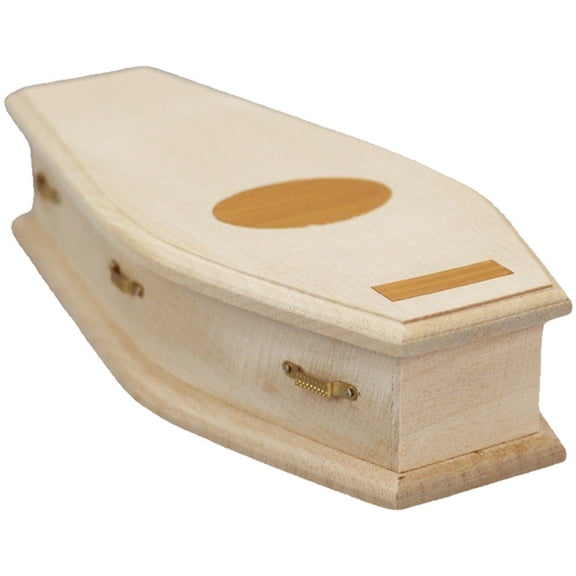Jiibva Miniature House Ornament Coffin Model Halloween Themed Coffin Craft Mini House Decor Mini Furniture Model Holiday Decor Box