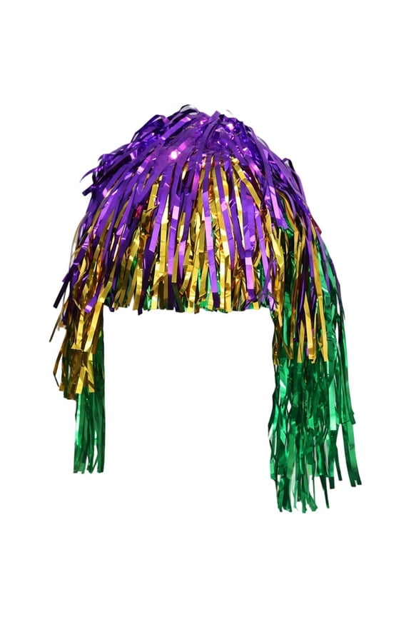 Multicolored Crazy Hats Fashion Tinsel Wig for Carnival Reusable Cheerleader Decoration Headwear