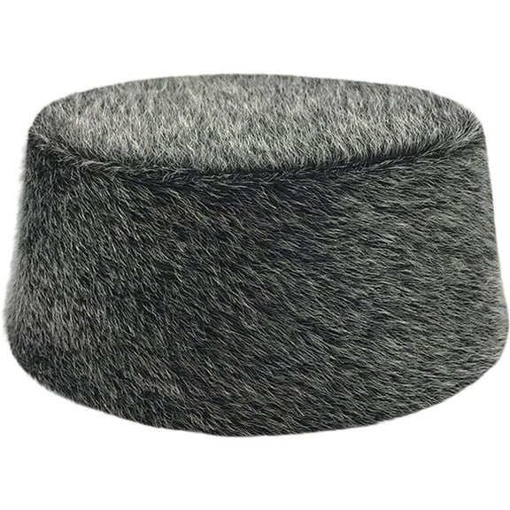 Jiibva Muslim Hats for Men Winter Hard Shell Eid Prayer Caps Elegant Plush Beanet Fashion Prayer Headwear Muslim Prayer Cap