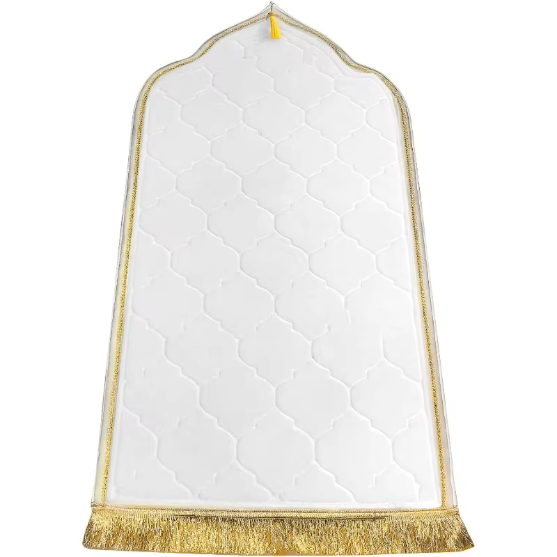 Jiibva Muslim Prayer Mat, Lace Flannel Prayer Rug Thick Soft Islamic Rug Portable Muslim Prayer Carpet Worship Blanket for Men and Women