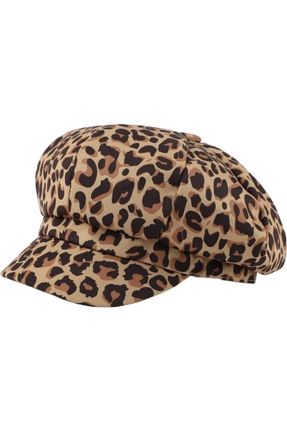Newsboy Caps Women Leopard Zebra Print Beret Hat French Style Beanie Caps Retro Hip Hop Casual Painter Cap Warm Painter Hat for Autumn Winter Spring