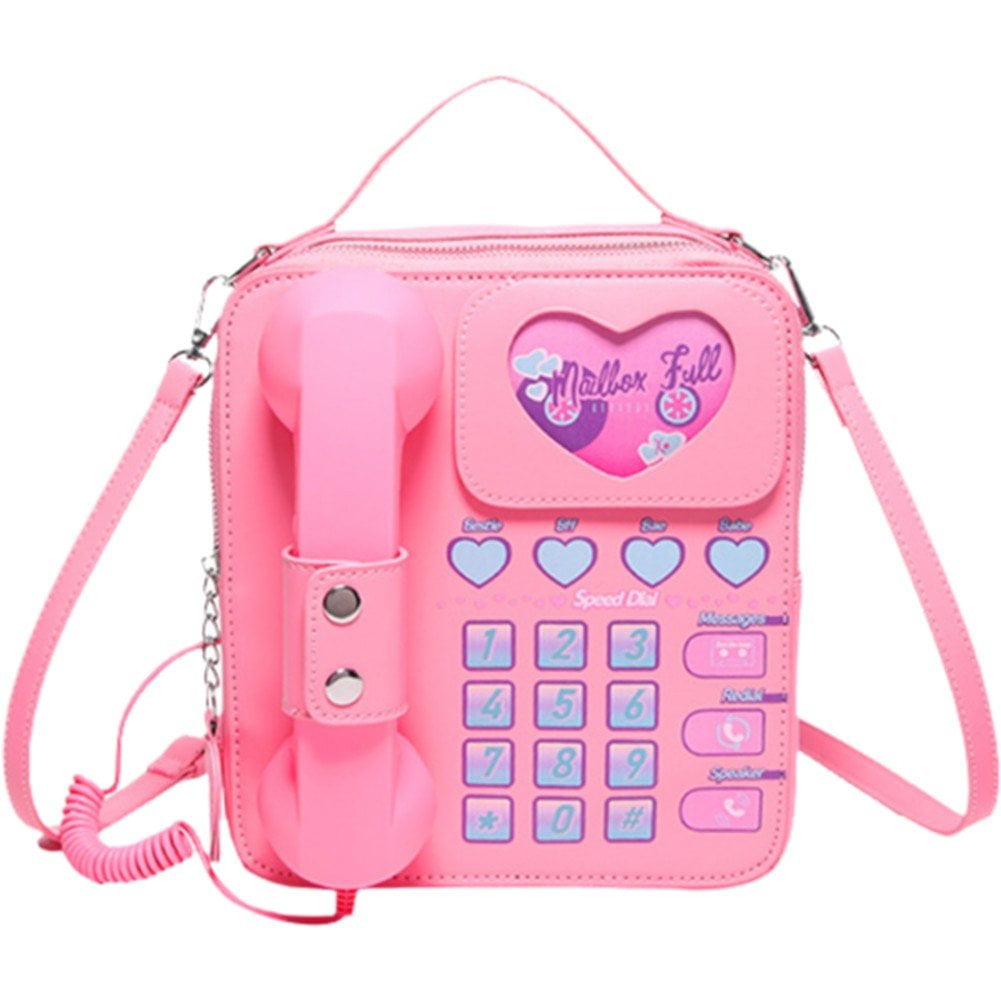 Jiibva Novelty Telephone Shaped Shoulder Bag Funny Retro Phone Design Crossbody Bag Personalized Handbags Purse for Women