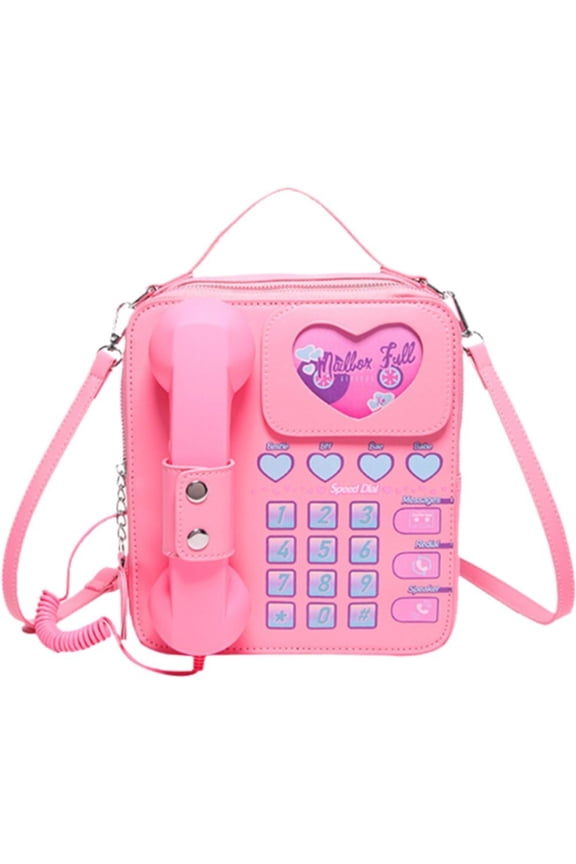 Novelty Telephone Shaped Shoulder Bag Funny Retro Phone Design Crossbody Bag Personalized Handbags Purse for Women