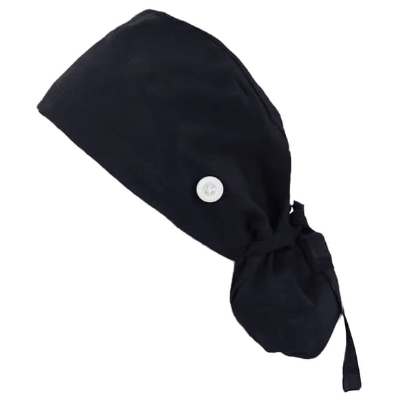 Jiibva Nurse Hat, Scrub Cap, Unisex Medical Doctor Cap, Adjustable Sweat Absorption Cap for Women Working Hats with Buttons Ribbon Ties