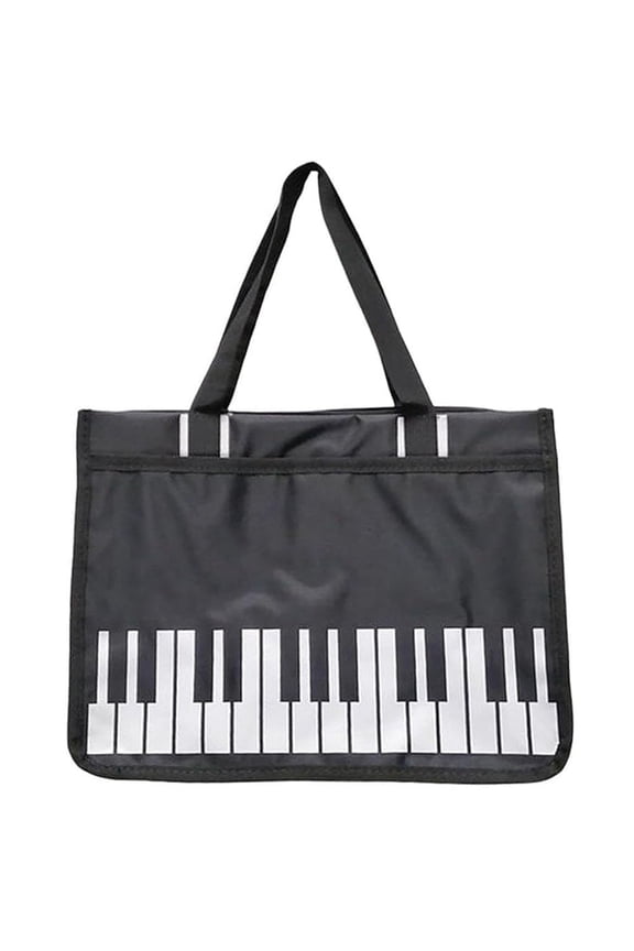 Nylon Shoulder Bag Note Piano Keys Printed Messenger Books Shoulder Bag Large Capacity Cloth Zipper Closure Tote Handbag