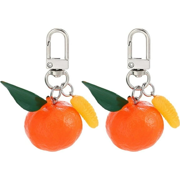 Jiibva Orange Keychain Fashion Bag Charm Keychain Simulation Fruit Keychain Mini Pendant Fruit Keychain Birthday Small Gift