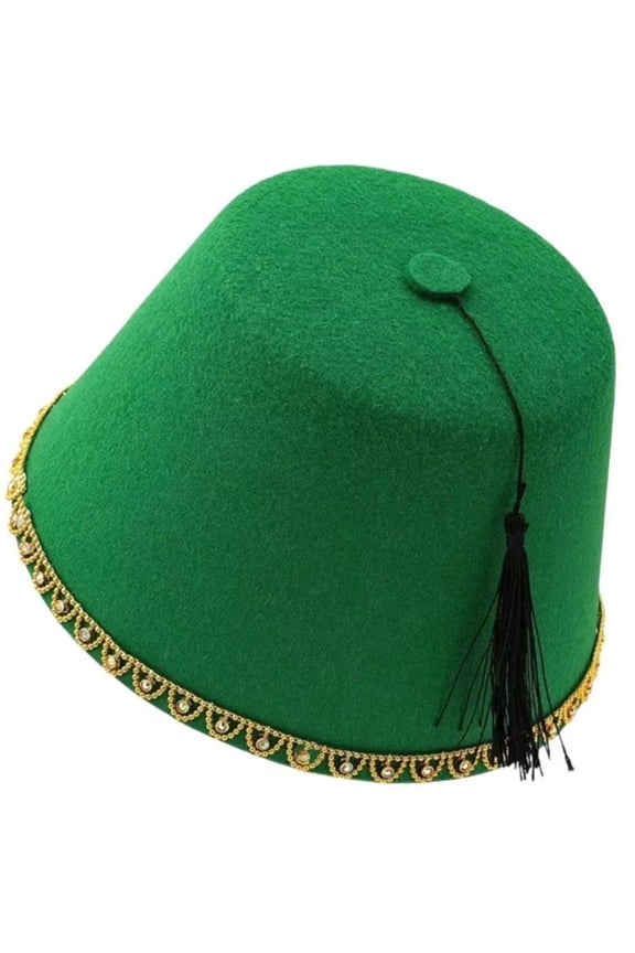 Ottoman Moroccan Cap with Black Tassel Moroccan Fez Hat Party clothing Accessories for Cultural Events Theatre