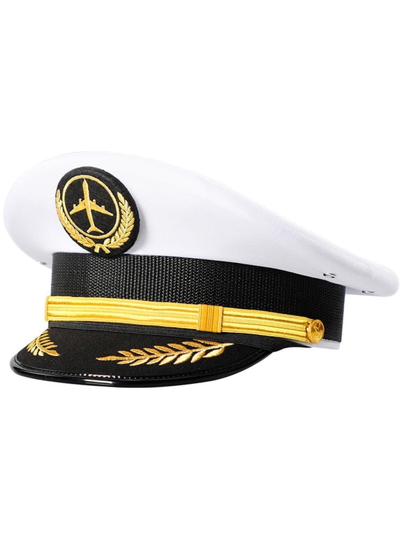 Pilot Hat Airline Captain Cap Halloween Pilot Fancy Dress Accessory Pilot Party Theme Hats Airline Pilot Halloween Costume Accessory