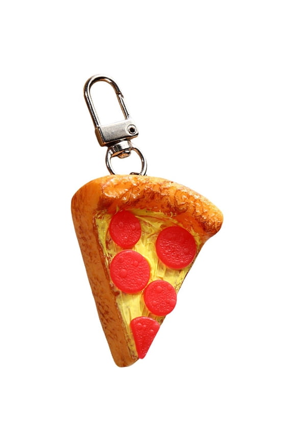 Pizza Keychain Simulation Food Keychain Pizza Keyring Fun Antilost Key Chain Pendant Bag Charm Keychain Bag Pendant