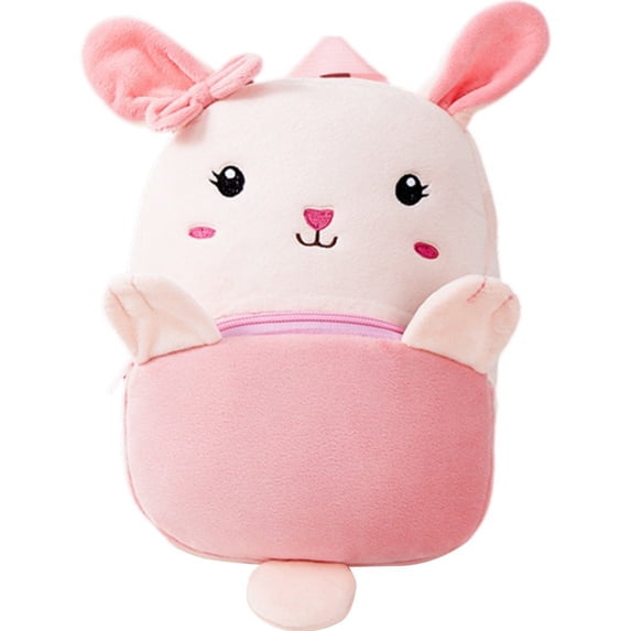 Jiibva Plush Animal Shaped Backpack, Cute Furry Mini Rucksack for Daily Use