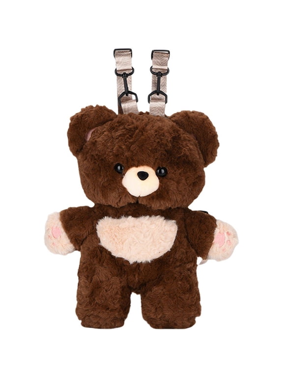 Plush Bear Backpack Teddy Bear Doll Bag Multifunctional Plush Backpack Cartoon Animal Backpack Purse Gifts