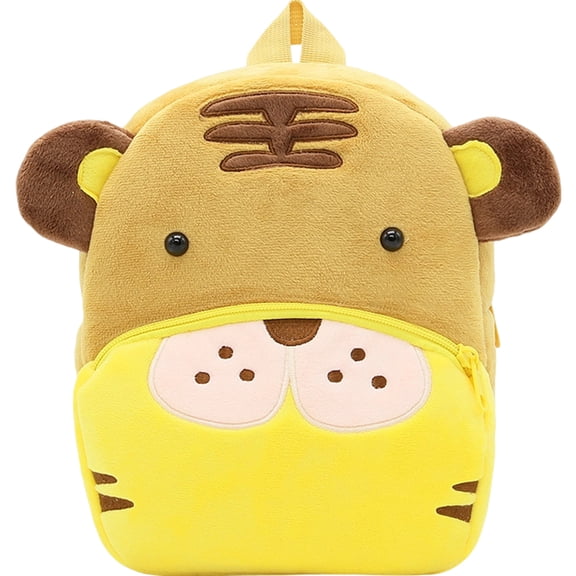 Jiibva Plush Tiger Backpack 3D Cartoon Backpacks Cartoon Animal Bag Plush Toddler Backpack