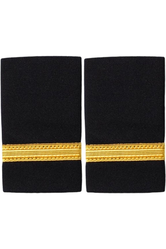 Professional Pilot Style Epaulets with Gold Stripe, Cloth Shoulder Badge for Uniforms and Blazers