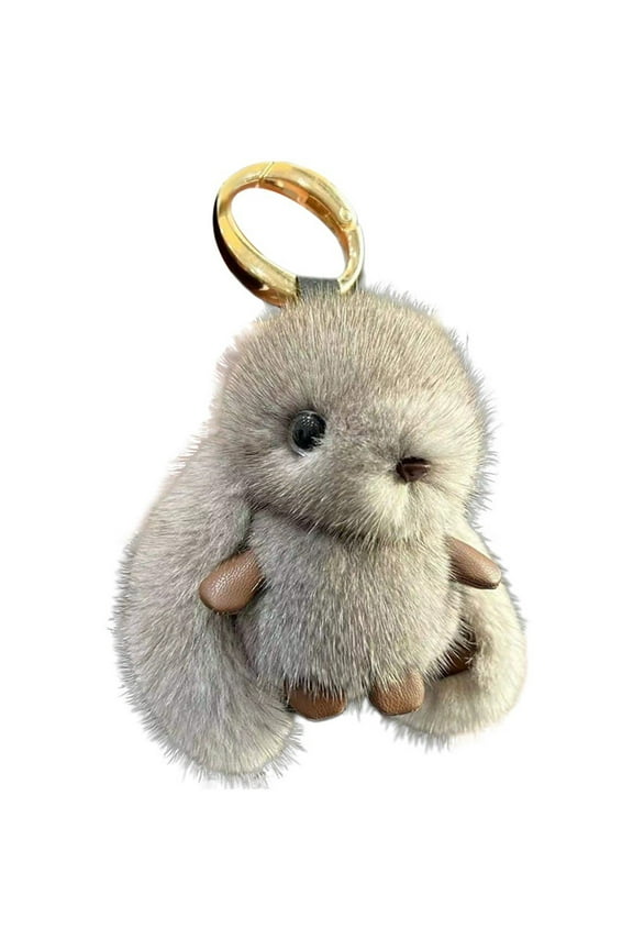 Rabbit Keychain Faux Mink Fur Bunny Keychain Easter Rabbit Keyring Furry Key Chain Fuzzy Pendant Animal Plush Keyring for Women people