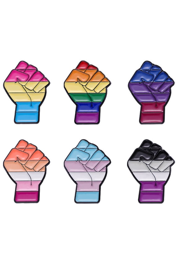 Rainbow Fist Pins LGBT Lesbian Gay Bi Trans Brooch Badge Lapel Pin Colorful Pride Pins Asexual Pan Brooches Clothes Pin Gift for Lovers