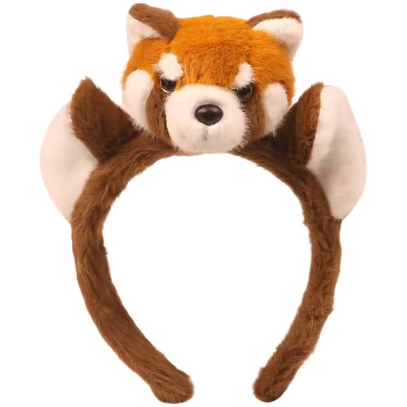 Jiibva Red Panda Hairband Lovely Animal Headband Red Panda Cosplay Headband Halloween Fancy Dress Outfit for Adults Kids