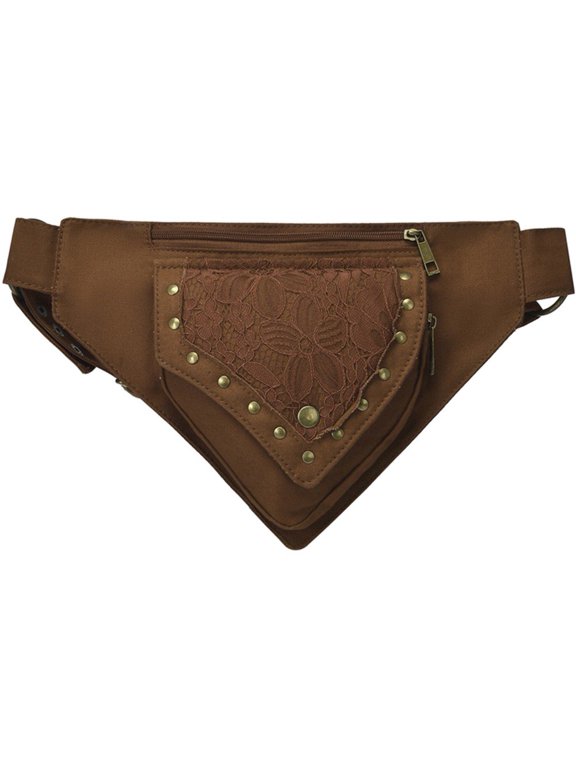 Renaissance Waist Bag for Women Men Fanny Pack Renaissance Faire Hip Bum Bag, Vintage Triangle Waist Pouch Chest Bag with Adjustable Belt