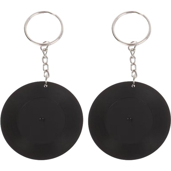 Jiibva Retro CD Record Coasters Keychain, Vinyl Record Keychain,Record Coasters Pendant Charms, Music Element Disc Keychain for Car Keys Bag