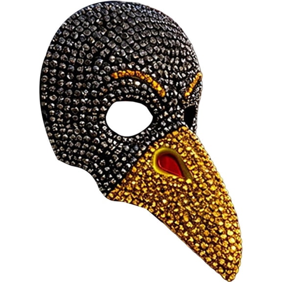 Jiibva Rhinestone Eagle Beak Masquerade Half Mask 24 x 19cm Gothic Party Props