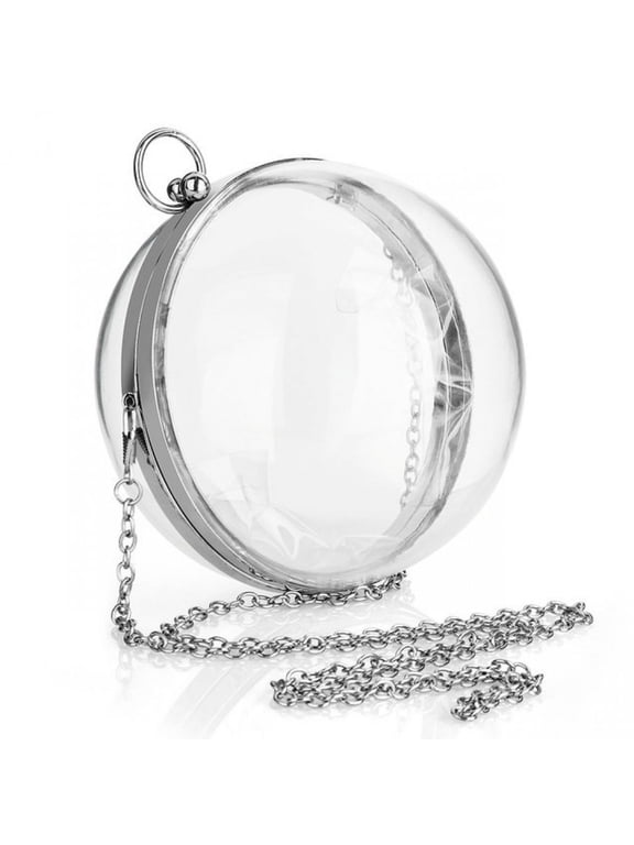 Round Ball Clear Purse Ball Shaped Shoulder Bag Round Transparent Handbags Small Acrylic Ball Bag for Prom Concerts