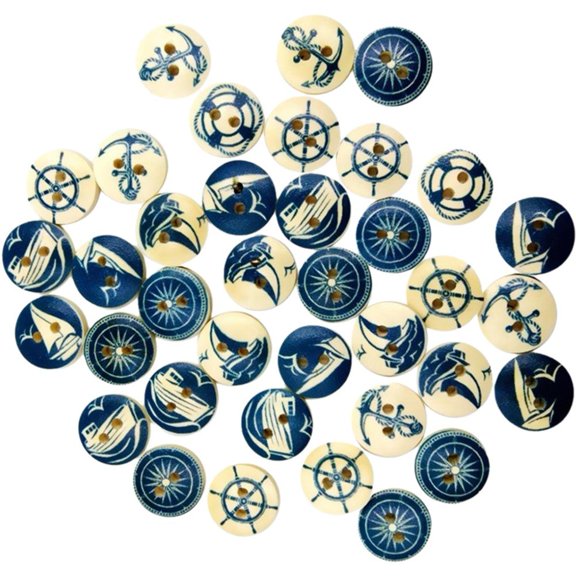 Jiibva Round Wood Button 200Pcs Handmade Knitting Button 2 Holes Clothes Repair Sewing Buttons For DIY Sewing Fasteners