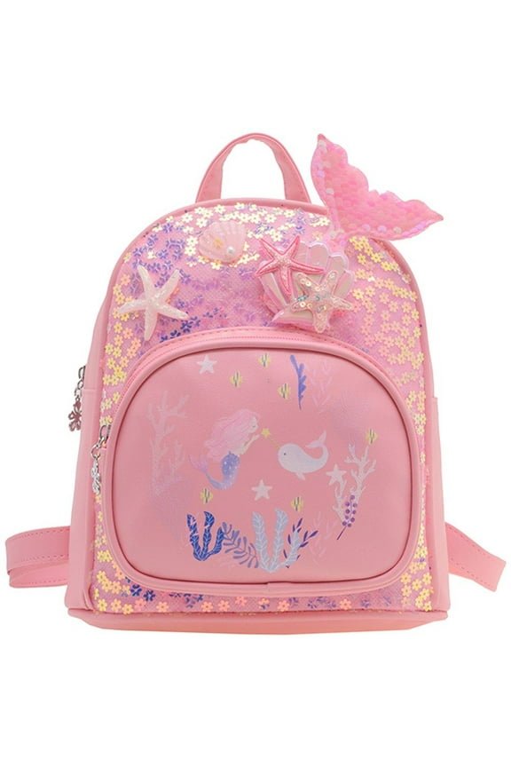 Sequin Mermaid Backpack, Sparkle Book Bag with Adjustable Straps for Daily Use