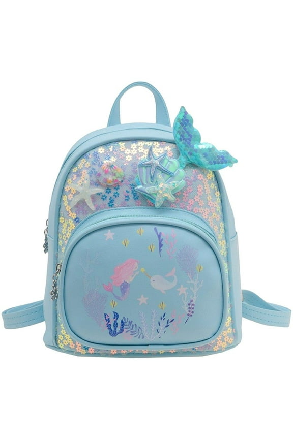Sequin Mermaid Backpack, Sparkle Book Bag with Adjustable Straps for Daily Use