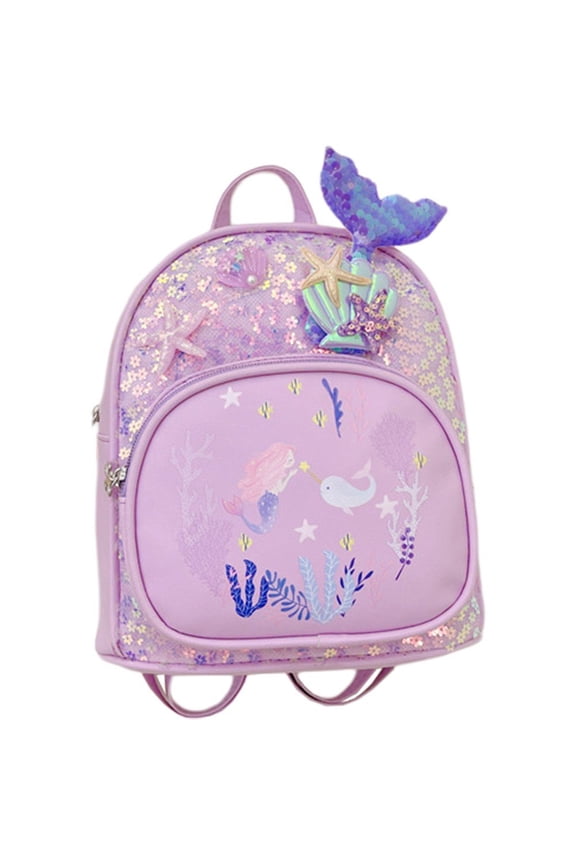 Sequin Mermaid Backpack, Sparkle Book Bag with Adjustable Straps for Daily Use