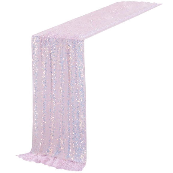 Jiibva Sequin Table Runner, Glitter Iridescent Table Runners Wedding Dining Table Decoration For Bridal Baby Shower Sweetheart Table Decor