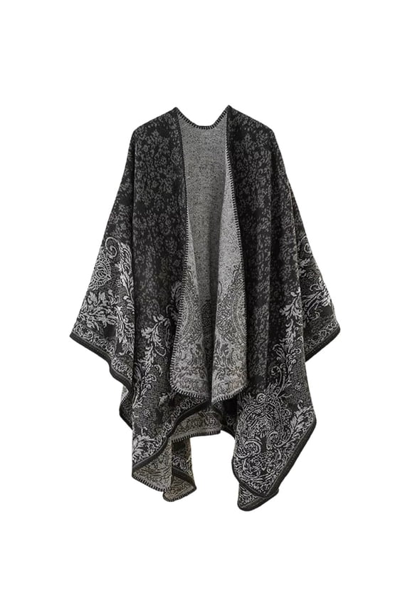 Shawl Wraps for Women, Elegant Knitted Cape Open Front Poncho Scarf Blanket Cardigan Coat for Spring Autumn Winter