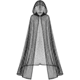 thumbnail image 1 of Jiibva Sheer Mesh Witch Cloak Celestial Star Moon Hooded Cape Black 150cm, 1 of 7