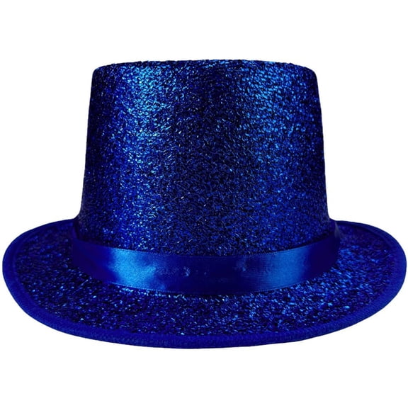 Jiibva Shiny Magicians Hat Party Top Hat Glitter Dance Cap Jazz Costume Accessories for 60s 70s 80s Party Stage Show Carnival