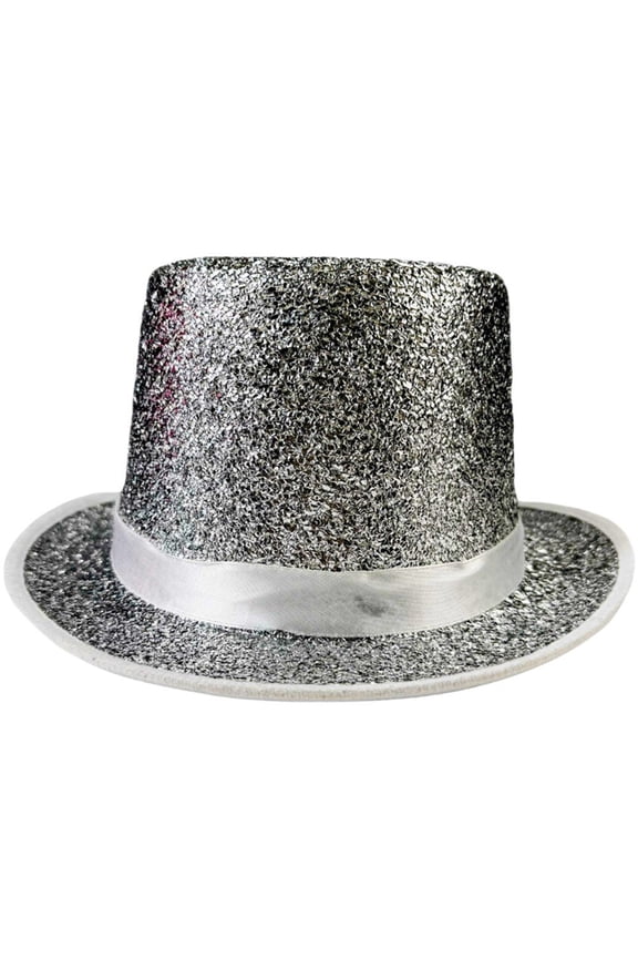 Shiny Magicians Hat Party Top Hat Glitter Dance Cap Jazz Costume Accessories for 60s 70s 80s Party Stage Show Carnival