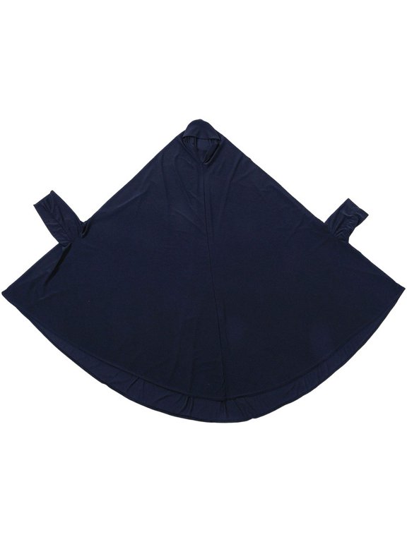 Sleeve Women Hijab Long Shawl Solid Color Prayer Full Cover Overhead Hat Khimar Prayer Clothing