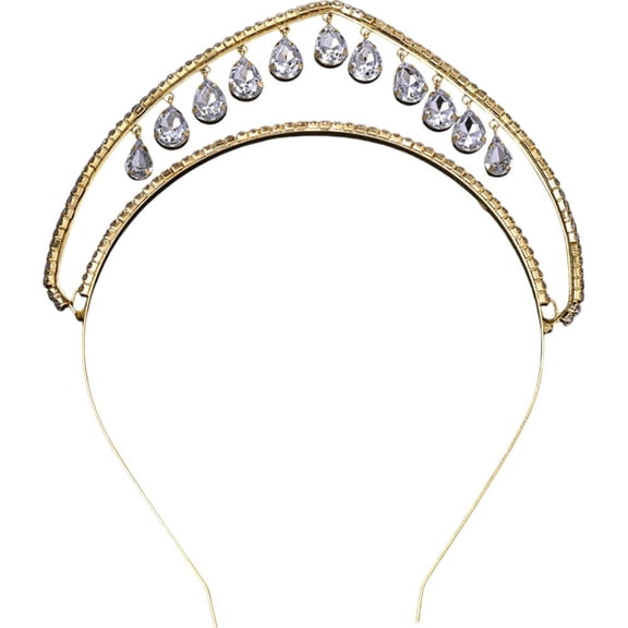 Jiibva Sparkly Rhinestones Tiara Elegant Princess Crown Wedding Bride Headband for Evening Prom Birthday Party Head Accessories