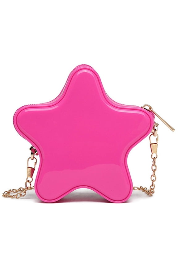 Star Shaped Crossbody Bags Women Cute Star Shoulder Bag with Adjustable Chain Strap Handbags Single Messenger Bag for Wedding Party Proms