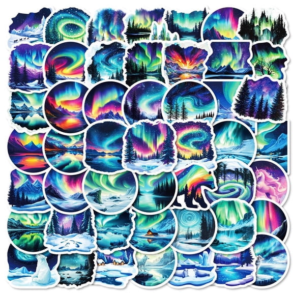 Jiibva Starry Universe Stickers 50Pcs Funny Graffiti Decals Waterproof Vinyl Cartoon Decals For DIY Helmet Guitar Phone Laptop Stickers