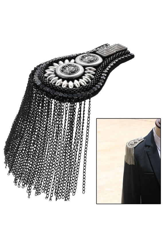 Tassel Epaulettes Geometric Fringed Brooch Shoulder Pieces Badge Uniforms Accessories for Unisex