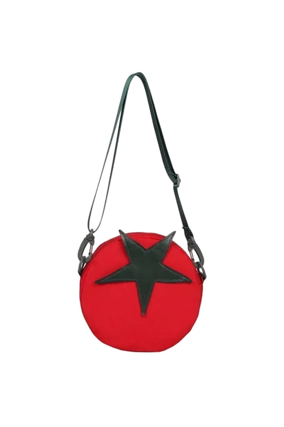 Tomato Shape Shoulder Bags Purse for Women Novelty Handbags Unique Crossbody Bag for Teens with Adjustable Shoulder Strap