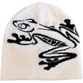 thumbnail image 1 of Jiibva Tree Frog Pattern Beanie Knitted Cap for Men & Women, Slouchy Skull Cap Embroidery Knitted Hat Cute Animal Cartoon Cap Outdoor Sports Warm Ski Hat, 1 of 7