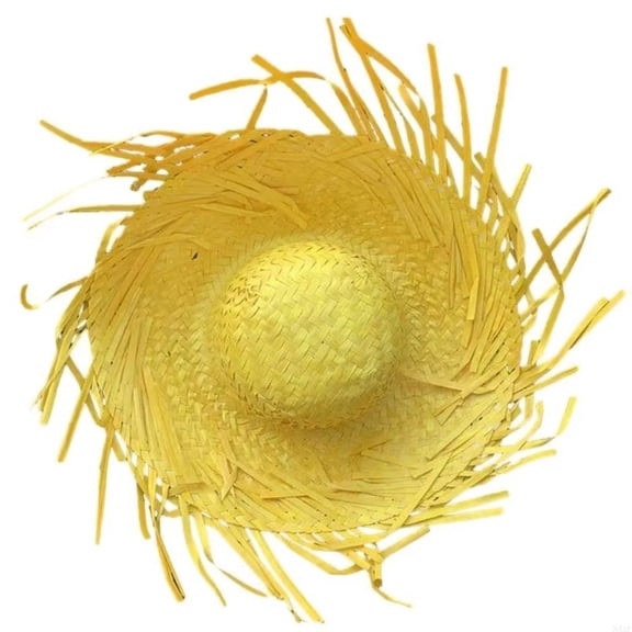 Jiibva Trendy Mexicanos Straw Hat With Ripped Brim For Festivals Fiesta Summer Mexicanos Theme Party Colorful Straw Hat Fiesta Hats For Party