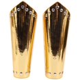 thumbnail image 1 of Jiibva Unisex Medieval Viking Gauntlet Arm Bracers PU Leather Mirror Gold 25cm, 1 of 7