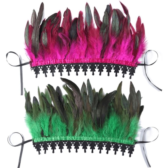 Jiibva Victorian Gothic Style Detachable Collar, Lace and Feather False Collar for Blouses and Dresses, Fashion Neckline Accessory