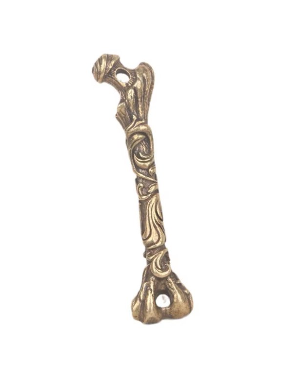 Vintage Brass Bone Keychain Pendant, Decorative Bone Figurine, Novelty Brass Gothic Pendant Hanging Charm DIY Keychain Pendant Bone Charm