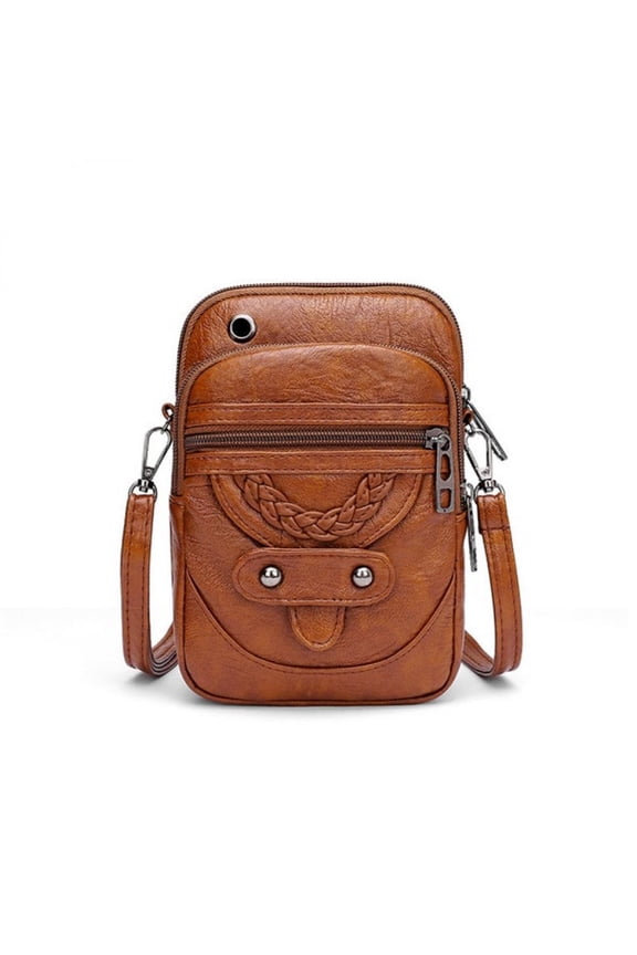 Vintage Flap Shoulder Bag, Small PU Leather Crossbody Purse for Women